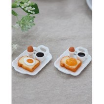 인형집식탁 장식소품 브런치 미니어쳐 모형미니어처, 치즈토스트