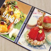 디자인13651 바인더 메뉴판 식당 레스토랑 카페 메뉴북 A4 외 투명 속지, PET속지 - A4 10장 (최대10장가능)