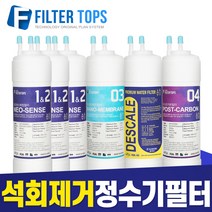 필터탑스 고품질 프리미엄 GOLD 석회제거 정수기필터 세트, 선택02_8인치 한방향 1년관리세트(3+1+1+1=6개)