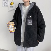 양모 면화 패딩 남성용 가을과 겨울 느슨한면 패딩 양모 코트