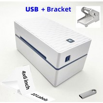 ZHUOYMA 블루투스 와이파이 USB 라벨 열전사 프린터 A6 사이즈 운송장 AWB PC 및 스마트폰 110mm QR 코드 인쇄, 05 USB Bracket_04 영국 플러그