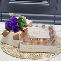 러블리팜 에그머니 핸드슬리브 박스 플라워 ver. 20구+LED 조명, 화이트박스, 퍼플