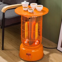 디지털식 온도조절 전기 카본 히터 원적외선 난로 테이블형 원통 사무실 캠핑, 오렌지_테이블형