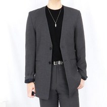 산토그리얼 남자 카라리스자켓 오버핏 노카라 블레이져