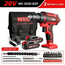 뿌레카 쁘레카 해머 전동 전기 드릴 WOSAI 20V QY 시리즈 스크루 드라이버, 협력사, 20V WS-3020-B2P, 유럽 ​​연합