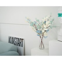 빈티지 유칼립투스 폴리안 동글 유카리 조화 4color, 블루