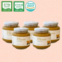 올바르다 유기농 유자청 유자차 1kg 1병~5병, 5) 유기농 유자차 1kg (갈아만든) X 5병