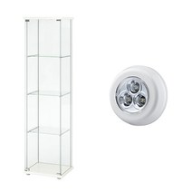 무료조립 이케아 DETOLF 데톨프 유리장식장 람스타 LED조명 사은품 - 화이트 (서울및 수도권일부 강원도 충청도 일부 지역만 배송가능), 화이트 배송비착불(LED조명 사은품 지방배송불가)