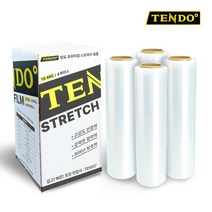 [TENDO]텐도 프리미엄 스트레치 필름 18mic 500mm*350m 공업용랩 1박스 4롤, 투명_18mic 500mm*350m 1박스 4롤