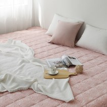 더블샵 패밀리 침대 패드, 데이지인디핑크(순면), SS+SS(225x205cm)