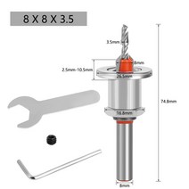 나사 추출기 나사 빼는 8mm 생크 HSS 카운터 싱크 목공 라우터 비트 밀링 커터 나사 추출기 레몬 철거 목, [03] 8x3.5x8mm