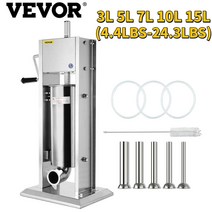 쥬서기 착즙기 vevor 3l 5l 7l 10l 15l 소시지 스터퍼 필러 수동 수직 스테인레스 스틸 충전 생산 기계 핫도그 bratwurst, 6-5리터