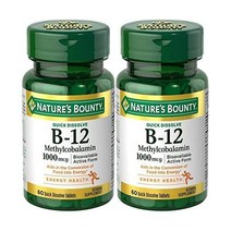 네이처바운티 메틸코발라민 B12 1000mcg 60정 x 2병, 60 Count (Pack of 2)