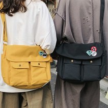 홍대언니 투포켓 캔버스 크로스백 가방 BISA144