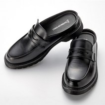남성용 블로퍼 구두스타일 슬리퍼구두 뮬 블랙 편안한 착용감 키높이 5cm