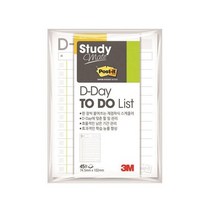 3M 스터디메이트 디데이투두리스트(102x74.5mm) (노트/메모/점착/포스트/수업/필기/사무/오피스/문구/종이/점착식메모지/수첩/사무용품/건강 추천)