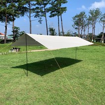 하스비크 블랙코팅 렉타 타프 차박 차량 초경량 자외선차단 그늘막 차광막 4x3m 폴대포함, 렉타타프-아이보리(실버코팅), 5x3m 폴대미포함