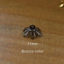 비즈공예 원석 50pieces 8.5mm 9mm 10mm 꽃 비즈 캡 펜던트 커넥터 쥬얼리 액세서리 DIY 재료 수제 보석 결, 20 No4 Bronze color