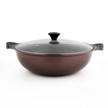 퀸센스 국산 프리미엄 IH인덕션겸용 통주물 만능요리팬 32 /36 cm, 브라운, 1, 32cm
