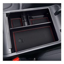 SXCY 2023 투손 리미티드 산타 크루즈 센터 콘솔 오거나이저 트레이 2022 2023 현대 투싼 NX4 리미티드 / 2023 산타 크루즈 액세서리 팔걸이 콘솔 박스 2023, Red Mat