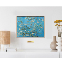 반아트 리얼 붓터칭 [고급 원목 관 액자 명화시리즈] 고흐 꽃피는 아몬드나무 그림 인테리어 소품, 1개