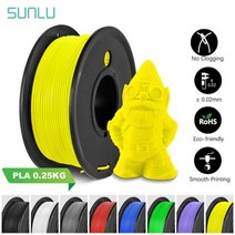 3D 프린터 소모품 필라멘트 SUNLU PLA 3D 필라멘트 250G 펜 리필 1.75MM 소형 스풀 무취 FDM 프린터 소재, 09 PLA 250G Yellow