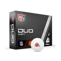 윌슨 스토어 방문하기 스태프 2023 듀오 소프트 NFL 골프공 - 공 12개, 클리블랜드 브라운스, 화이트.
