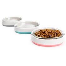 애완동물 투톤식기 강아지 고양이 유리식기 투톤, 아쿠아 민트