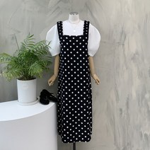 행복여[신상무배]나나 프릴 끈 도트 땡땡이 패턴 뷔스티에 원피스