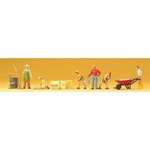 Preiser 10046 디오라마 미니어처 테라리움 마당 가꾸는 정원사 5명 세트 사람 피규어 모형 1:87 사이즈