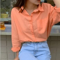 여성 데일리 남방 셔츠 여름 블라우스 프론 린넨 코튼