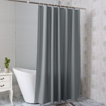 든든스토어 PEVA 욕실 샤워커튼 무지그레이 커튼고리 포함, 1개
