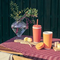 도자기 텀블러 400 도자기컵 세라믹텀블러 실리콘 빨래 뚜껑 세라믹머그 커플 선물용 명품텀블러, 그레이