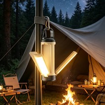 Axylon 3000mAh 대용량 배터리 다기능 캠핑 랜턴 손전등 겸용 휴대용 LED 조명, 1개, 카키색 상품 사진
