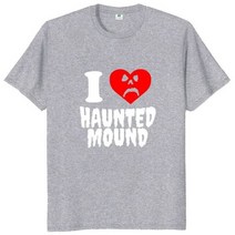 남자 반팔 티셔츠 남성 머슬릿 반팔티 Sematary-I Love Haunted mount 트렌드 하트 모양 유니섹스 코튼