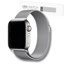 애플워치 8 SE 7 6 5 호환 밀레니즈 루프 자석 스트랩 42 44 45 mm, 실버