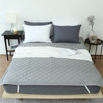 아망떼 순면 광폭 고정밴딩 침대패드 K(170x220), 카키그레이