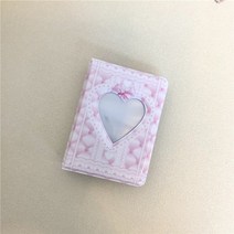 콜북 콜렉트 점보 1단 2단 포카 북 블랙 격자 무늬 사진 하트 할로우 돌 앨범, 하얀