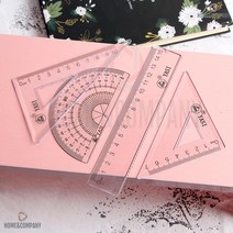 투명 각도기 삼각자 4종세트