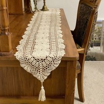 테이블 러너 손뜨개 매트 2size 테이블보 크로쉐 협탁보 덮개 받침, S) 30*90cm