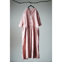 루즈핏원피스 21 여름 오리지널제작 면린넨 칠부 소매 중국식 스탠딩카라 모시메리 부처님 핸드메이드 단추 2299790389