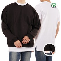 무지 롱 레이어드 티셔츠 오가닉 코튼 100% 롱티 레이어드티