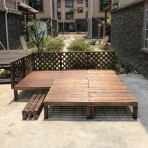 조립식 방부목 평상 야외 테이블 나무 평상마루 원목 셀프 제작 원두막 옥상 야외데크, 100x40x54cm벤치