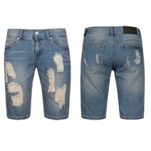 스트릿패션 찢청스타일 남자 청반바지 남자여름코디