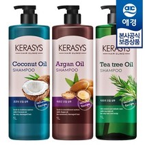 애경 [샴푸 180ml 증정] 케라시스 내추럴 레시피 오일 샴푸/린스 1L x1개, 코코넛오일 컨디셔너 1L