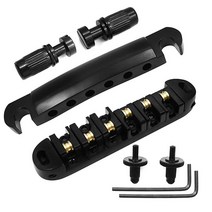 롤러 안장 Tune-o-matic 브릿지 테일피스 스터드 세트 포함 ABR-1 브릿지 스타일 Gibson Les Paul LP 전자 기타 교체용 크롬, Black