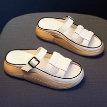 족저근막염 샌들 중년 여성 여자 여름 통굽 여행용 휴양지