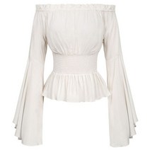 화이트 블랙 셔츠 레이스 오프숄더 블라우스 여자 고딕 르네상스 빅토리아 Chemise 중세 레트로 농부 Wench 오프 숄더 저항 탑 의상