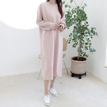 여성용 요거트 맨투맨 원피스
