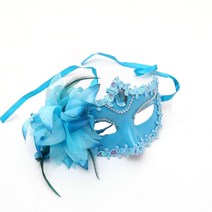 깃털 할로윈 마스크 가장 무도회 반면 카니발 마스크 파티 공연 마스크, 푸른